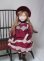 画像3: ちりめん創作人形　エンジ水玉ドレス